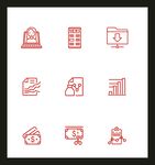 红色商务办公图标