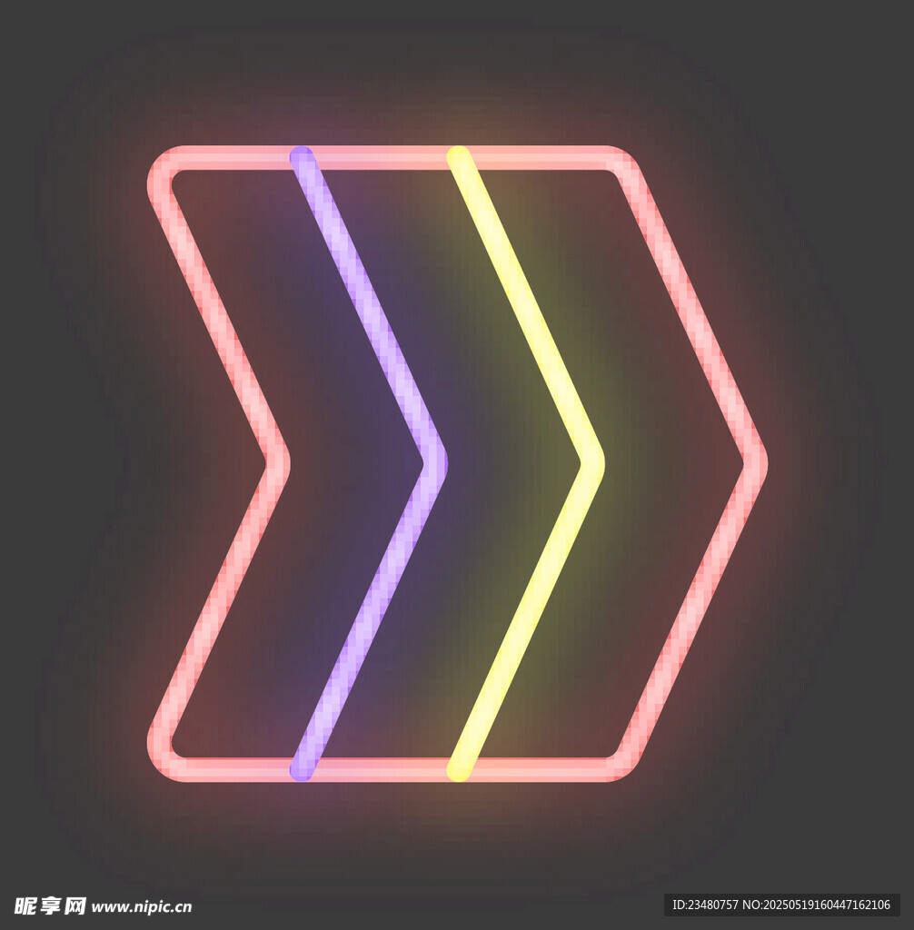 彩色霓虹箭头图标