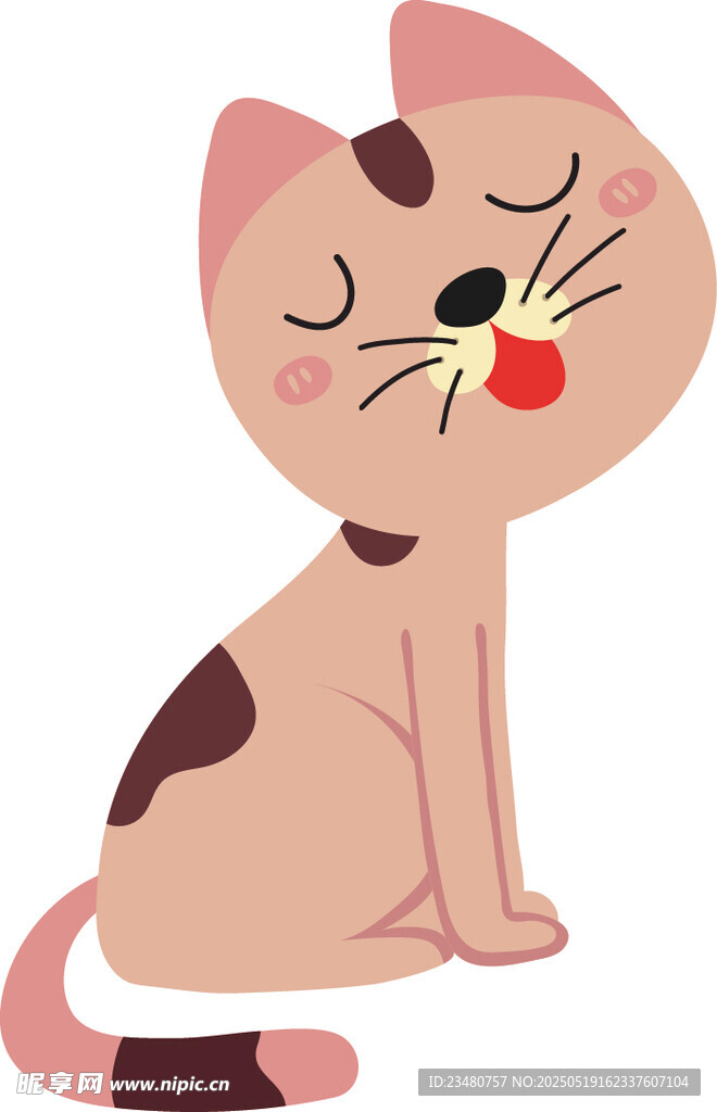 可爱猫咪闭眼吐舌萌态