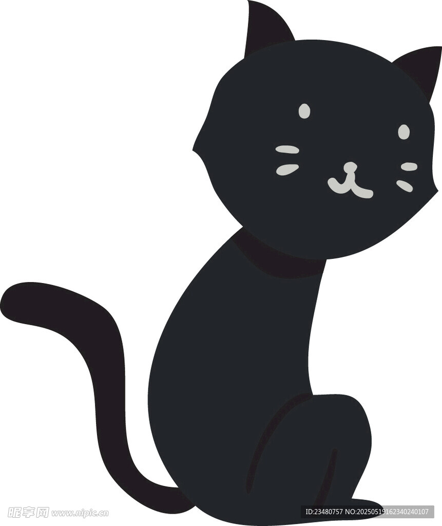 可爱黑猫卡通形象