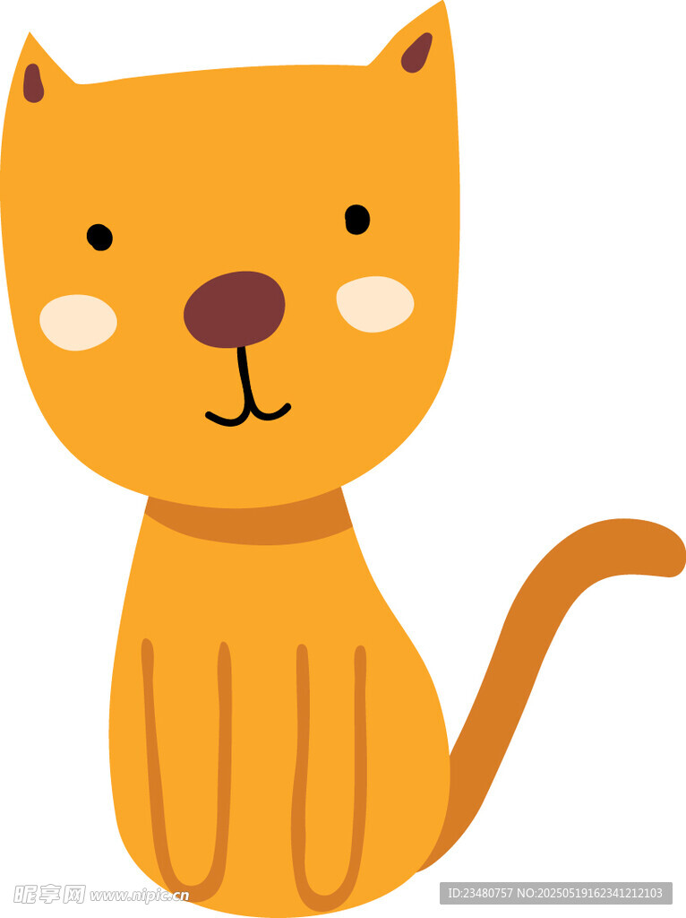 可爱橙色猫咪卡通形象