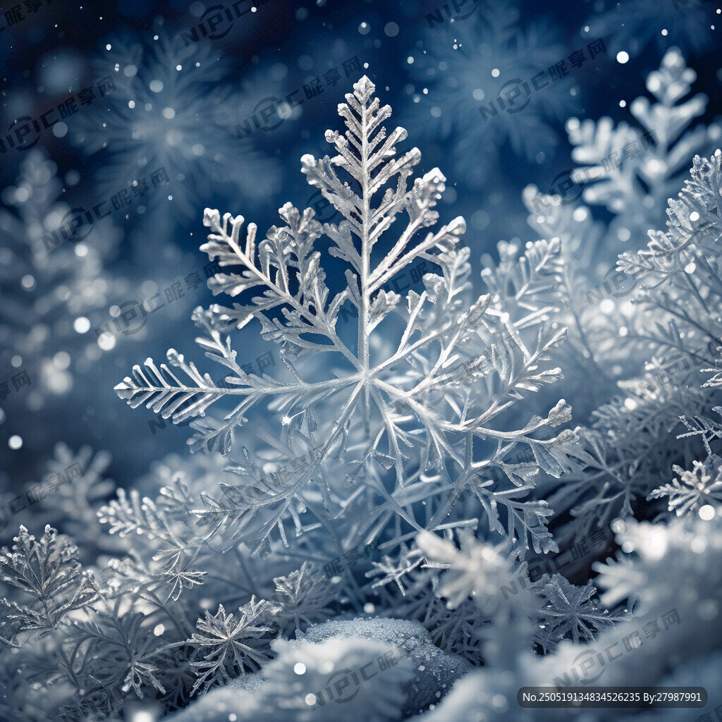 银蓝雪花 大雪花瓣