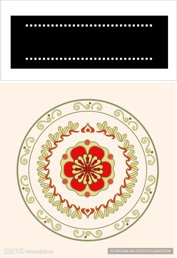 中式传统花纹圆形装饰图案