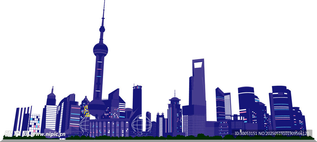 上海城市天际线剪影
