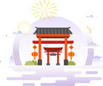 中式建筑插画