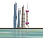 上海标志性建筑天际线