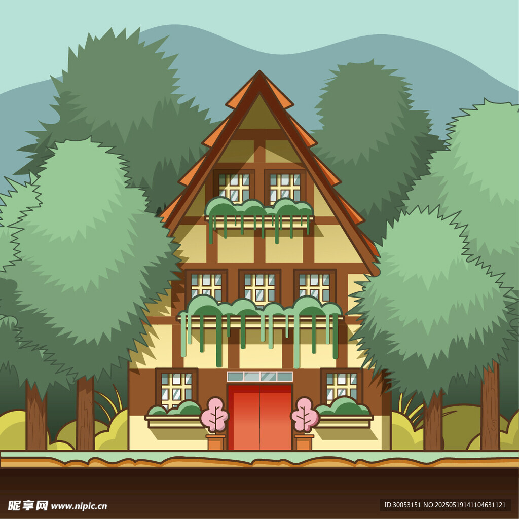 童话风森林中的温馨小屋
