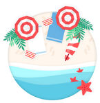 夏日海滩度假元素插画