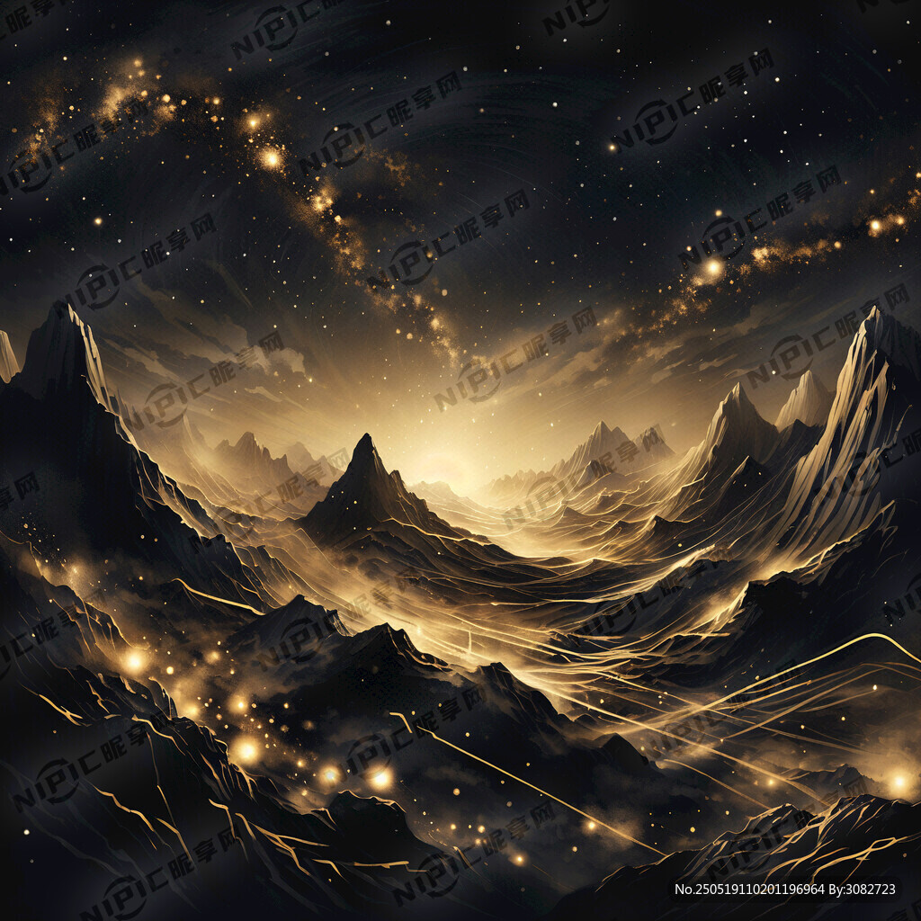 黑金感的山脉线条背景