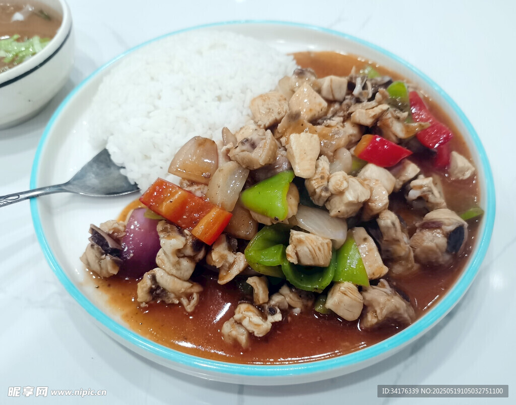 红烧鸡块饭 