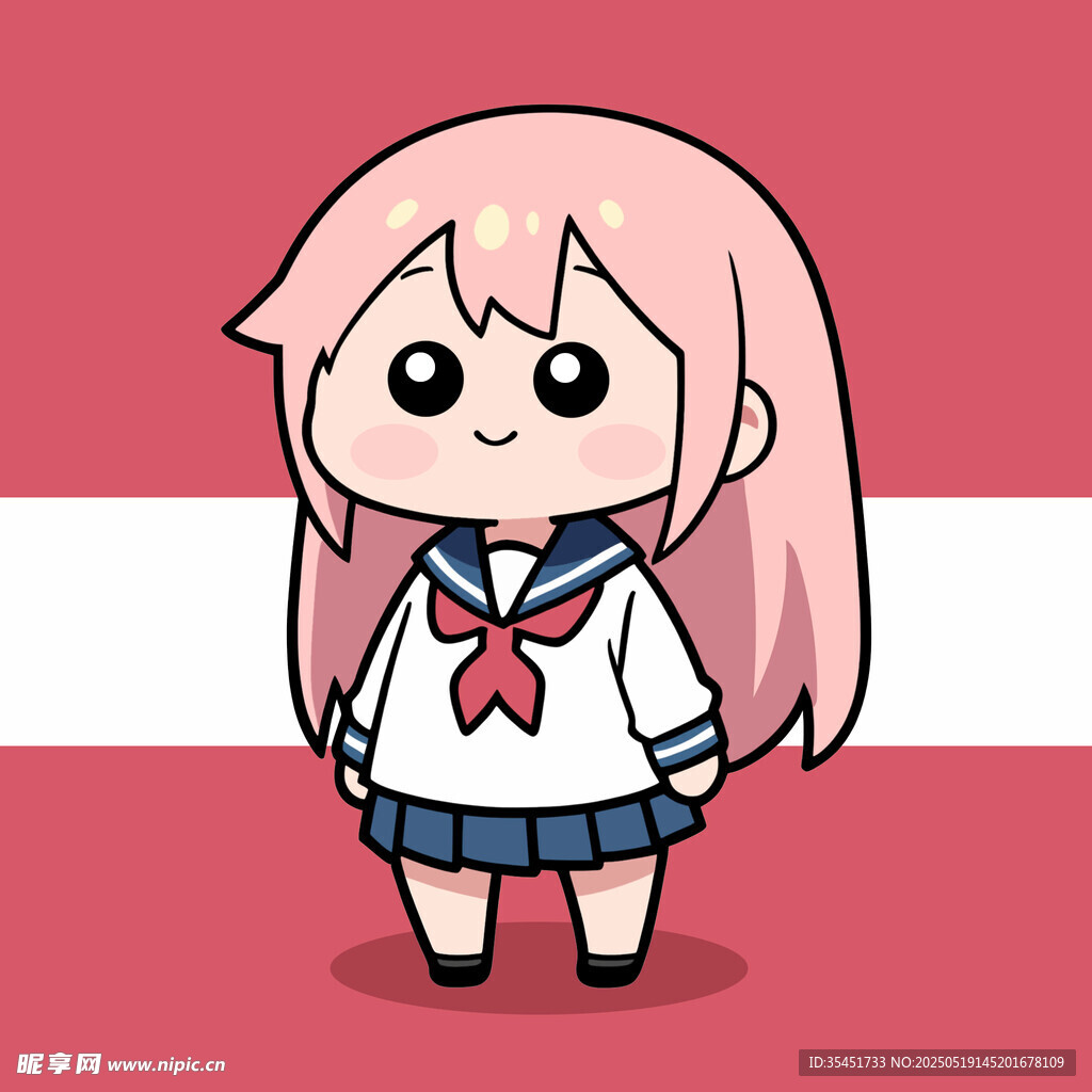 可爱日系校服风卡通女孩