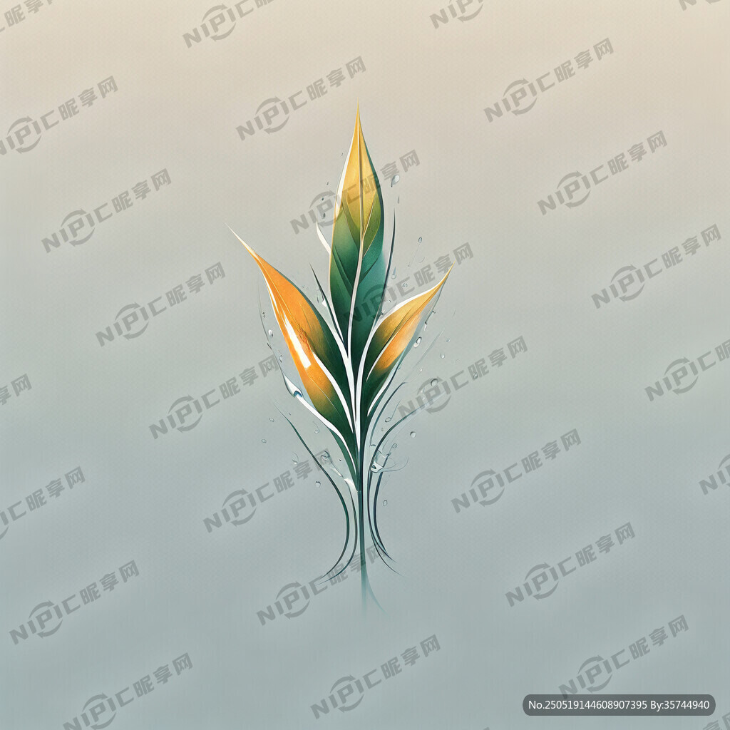 设计商标 禾露晨光 水滴波纹