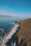 海岸风光 蓝色大海与崖岸