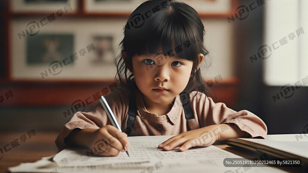 AI创作图自主学习的孩子nipic.com-昵图网