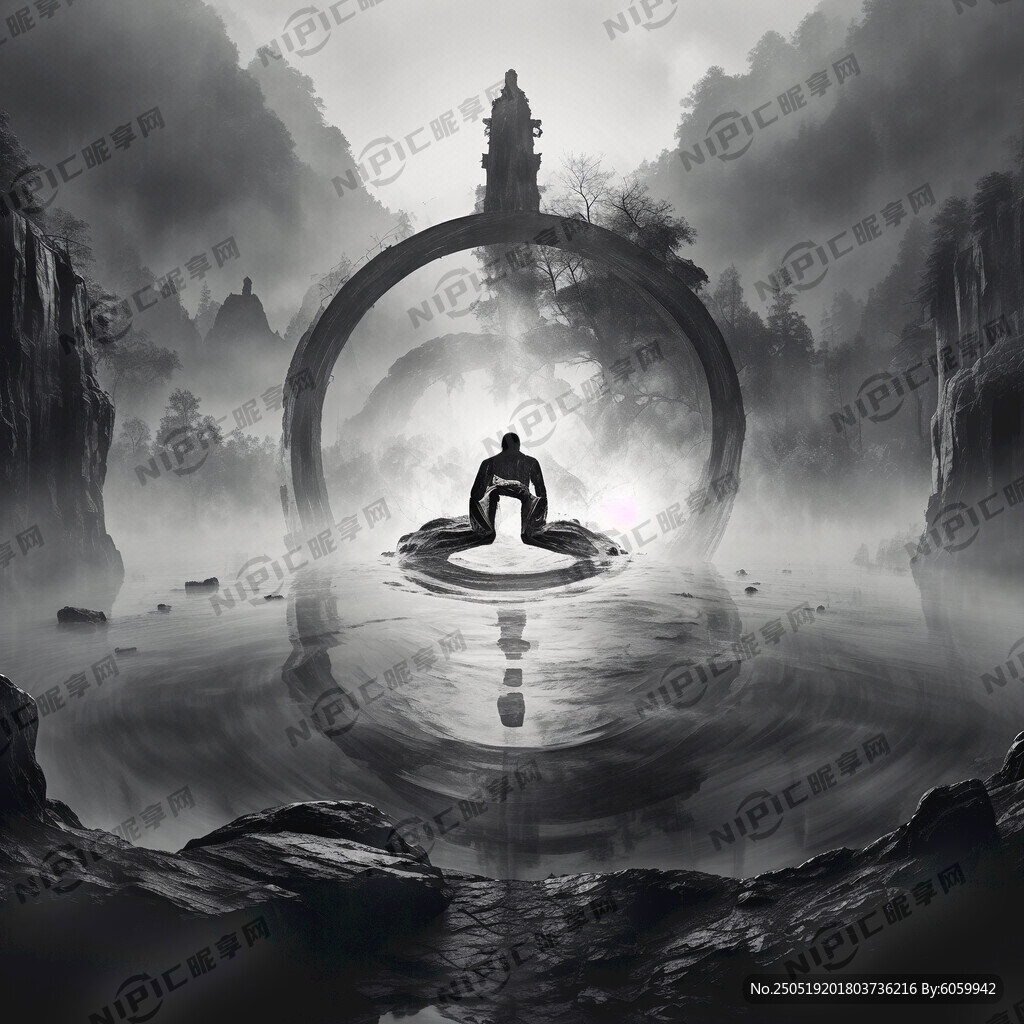 展现太极刚生两仪未形成的旱黑白
