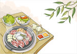 美食手绘插画 