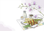 美食手绘插画  