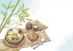 美食手绘插画 