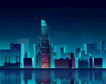 矢量城市夜景 