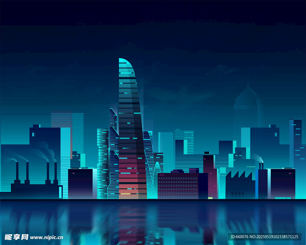 矢量城市夜景 