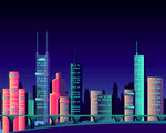 矢量城市夜景 