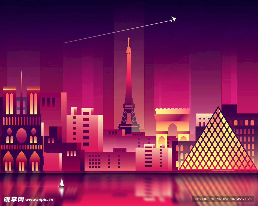 矢量城市夜景 