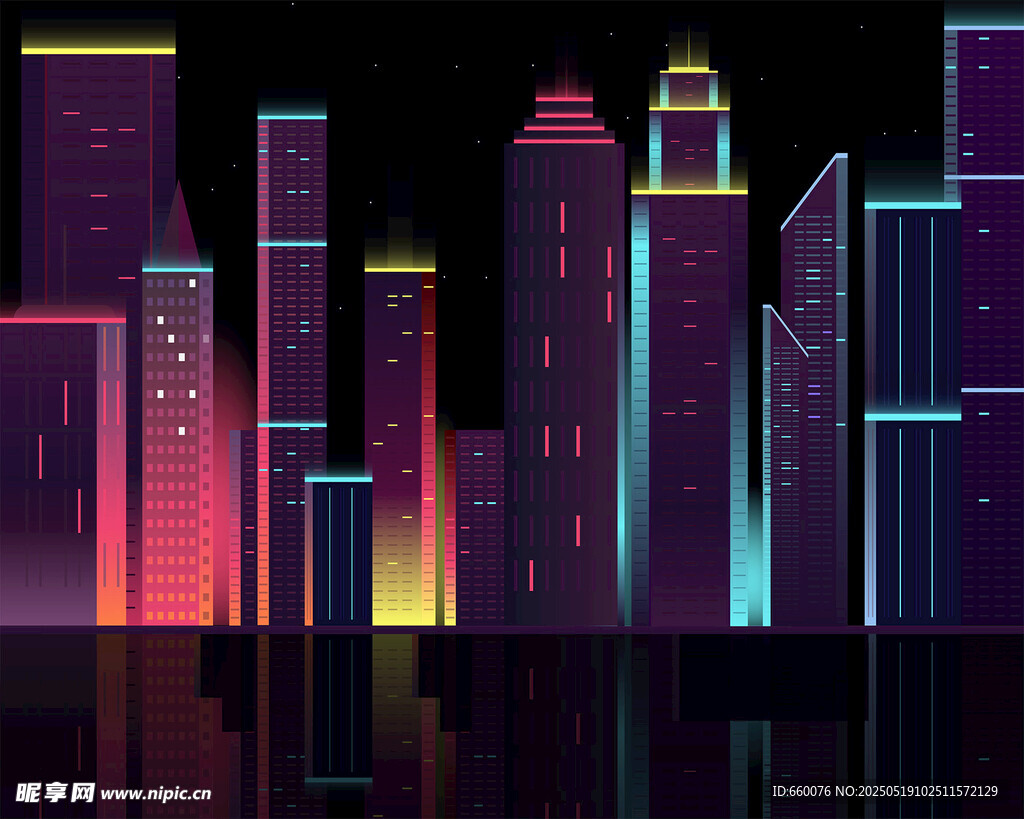 矢量城市夜景 