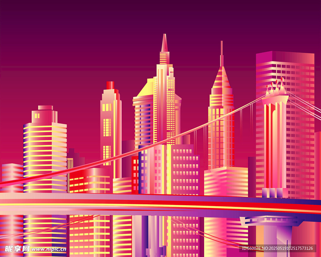 矢量城市夜景