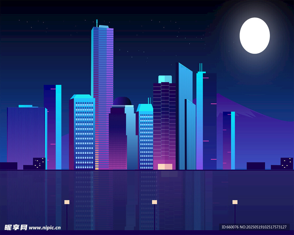 矢量城市夜景 