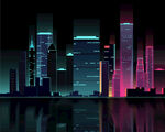 矢量城市夜景 