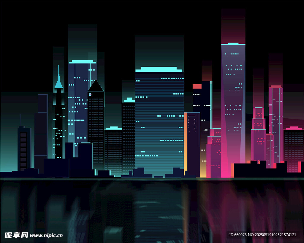 矢量城市夜景 