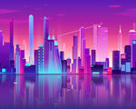 矢量城市夜景 
