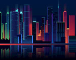 矢量城市夜景 