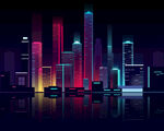矢量城市夜景 
