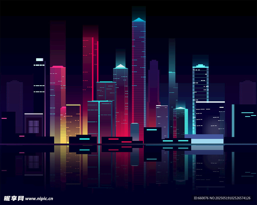 矢量城市夜景 