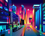矢量城市夜景 