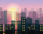 矢量城市夜景 