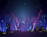 矢量城市夜景 
