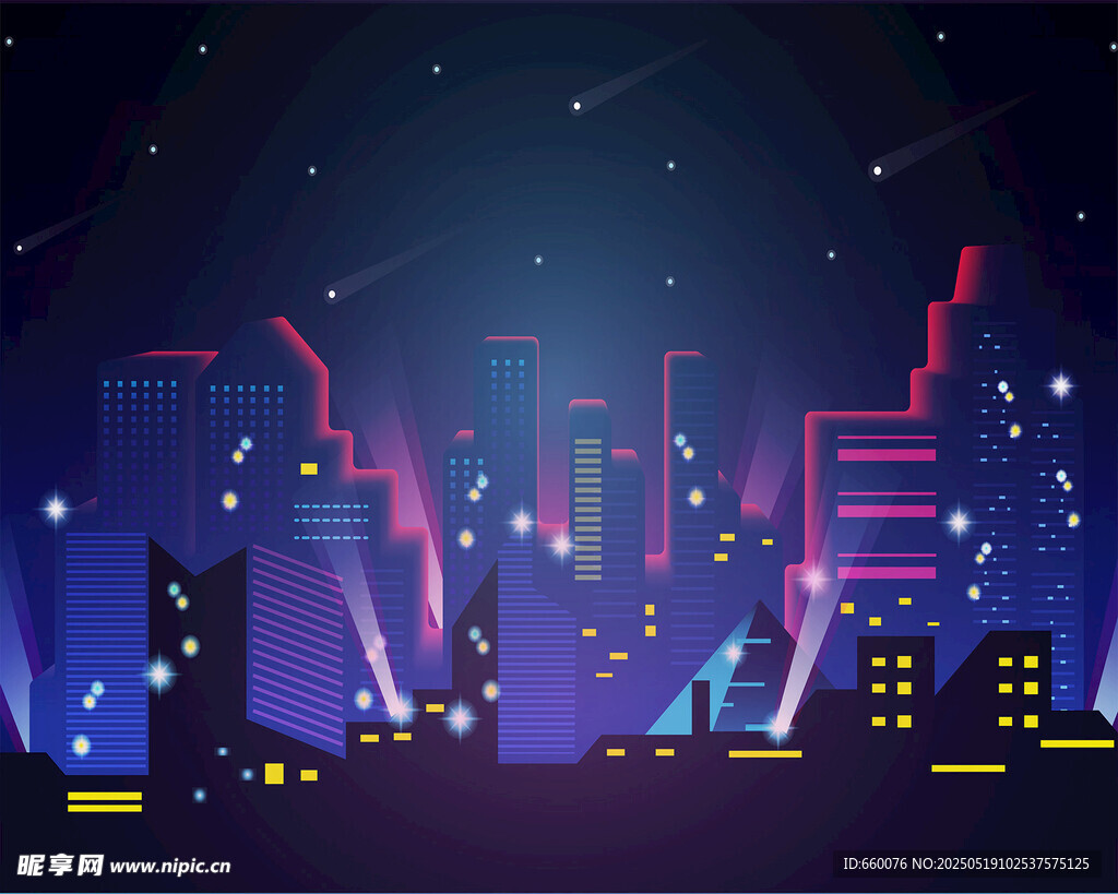 矢量城市夜景 