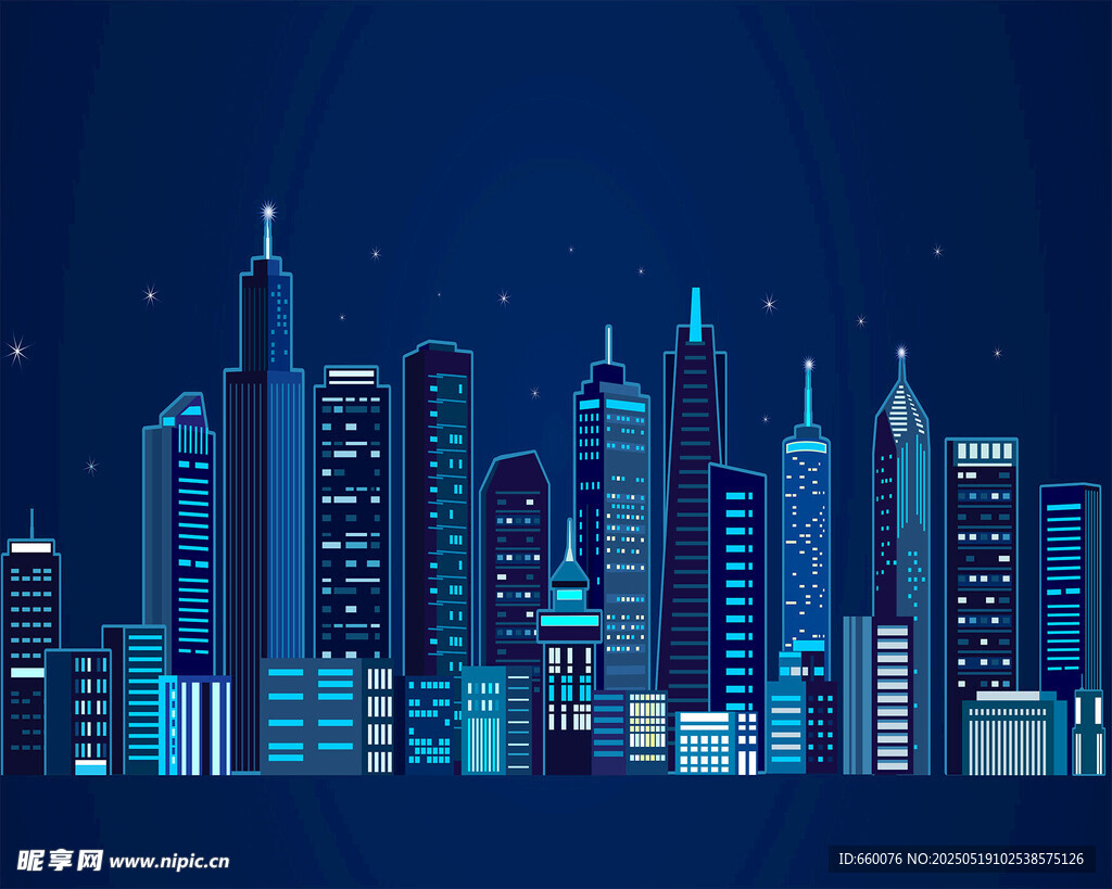 矢量城市夜景 
