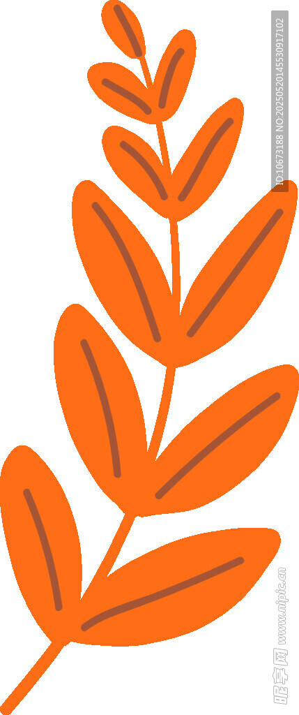 橙色叶片矢量插画元素