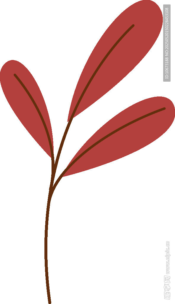 红色枝叶插画