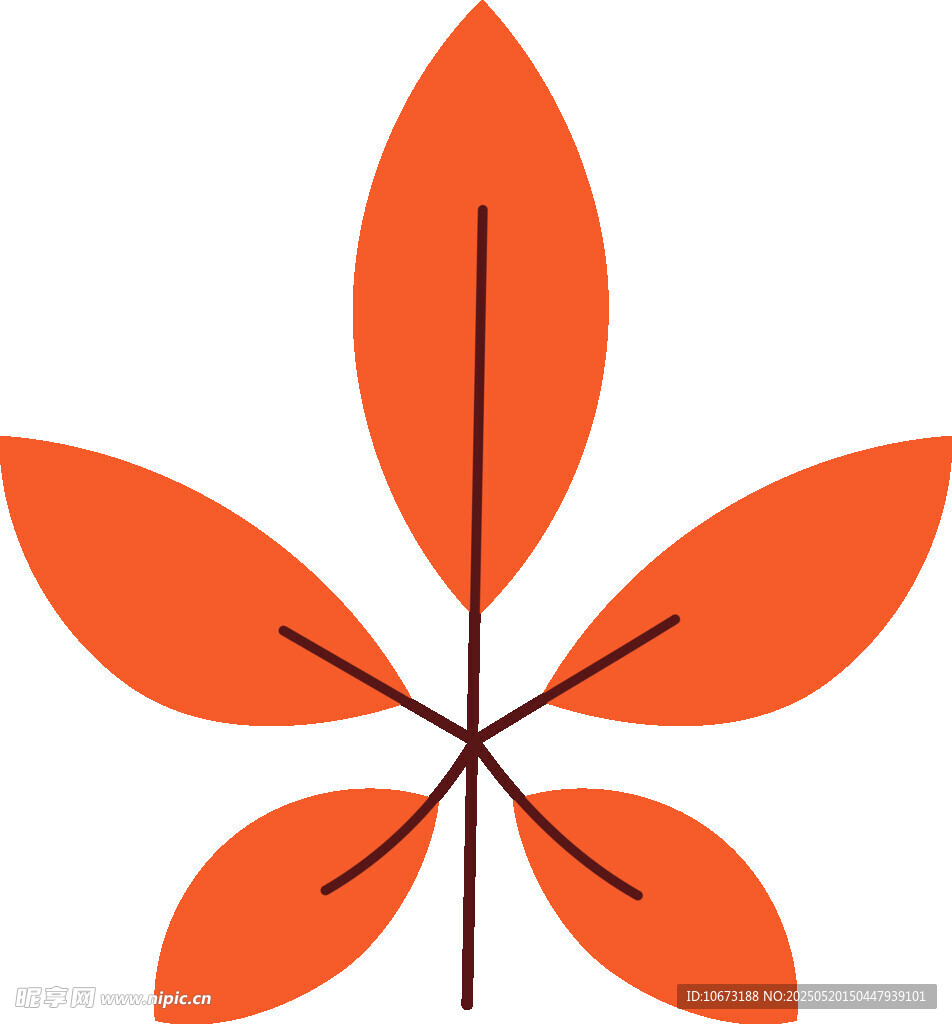 橙色五瓣叶图标