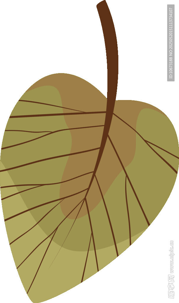 绿色心形叶片插画