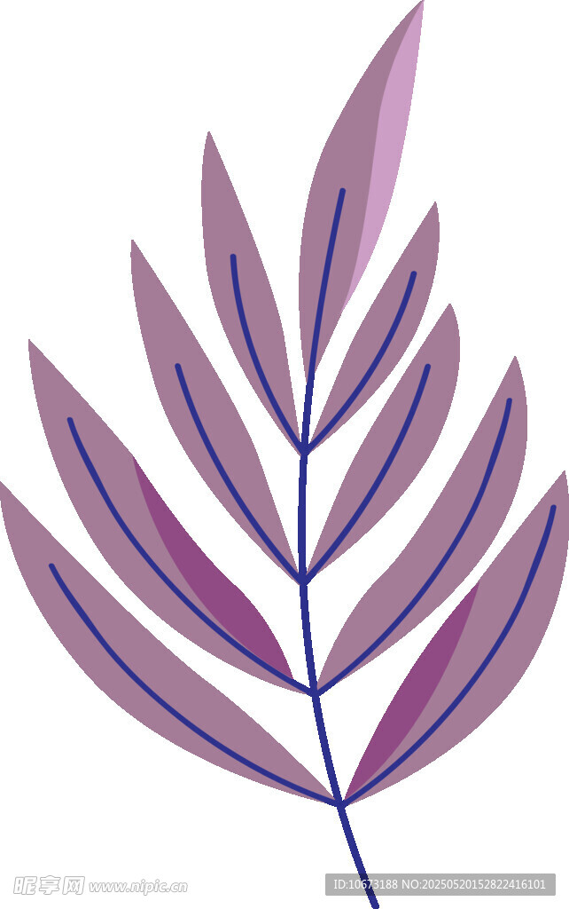紫色条纹叶片插画