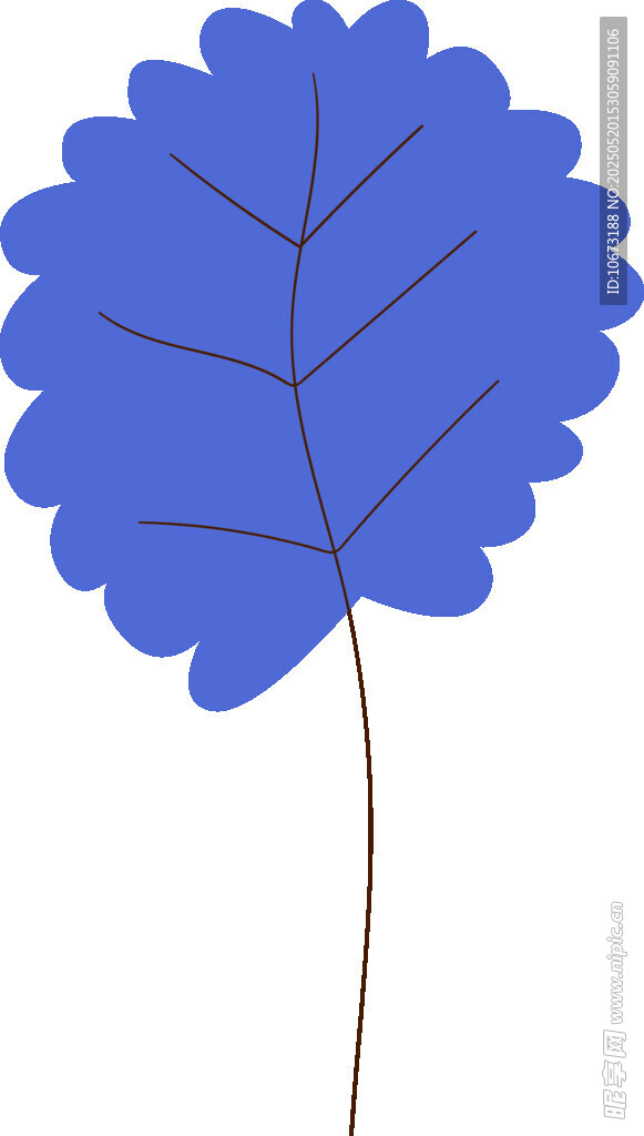 蓝色叶片插画