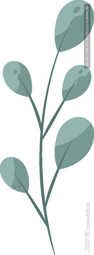 清新绿叶植物插画元素