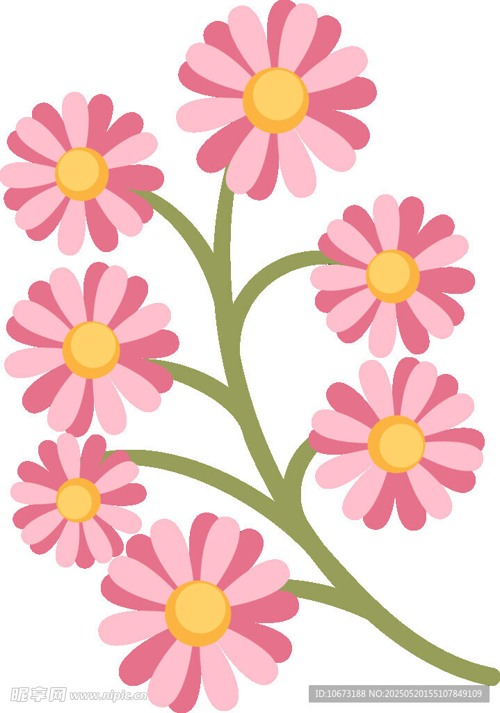 粉色雏菊插画花朵图案