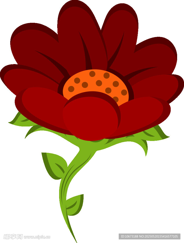 红色花朵插画
