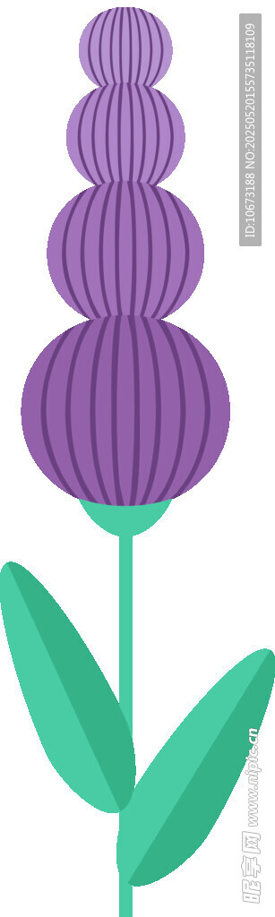 紫色条纹花朵插画